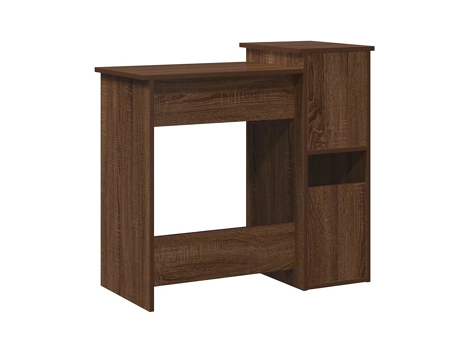 Bureau et étagères chêne marron 84x40x78 cm bois d'ingénierie