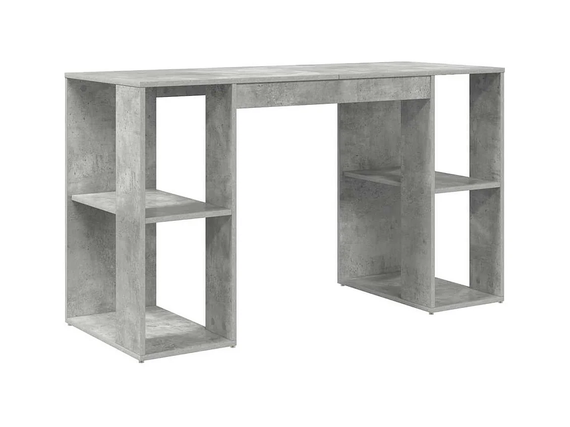 Bureau avec Rangement Gris béton 130 x 50,5 x 75 cm
