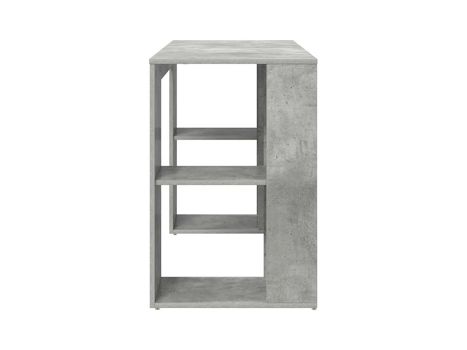Bureau avec Rangement Gris béton 130 x 50,5 x 75 cm
