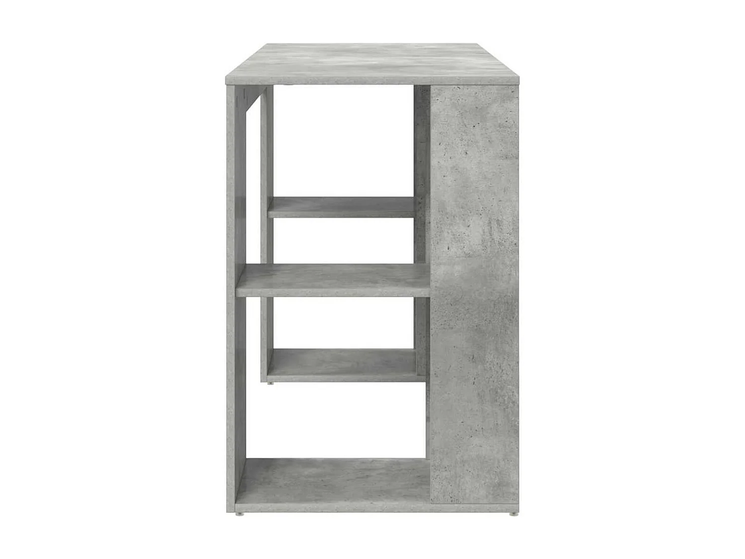 Bureau avec Rangement Gris béton 130 x 50,5 x 75 cm