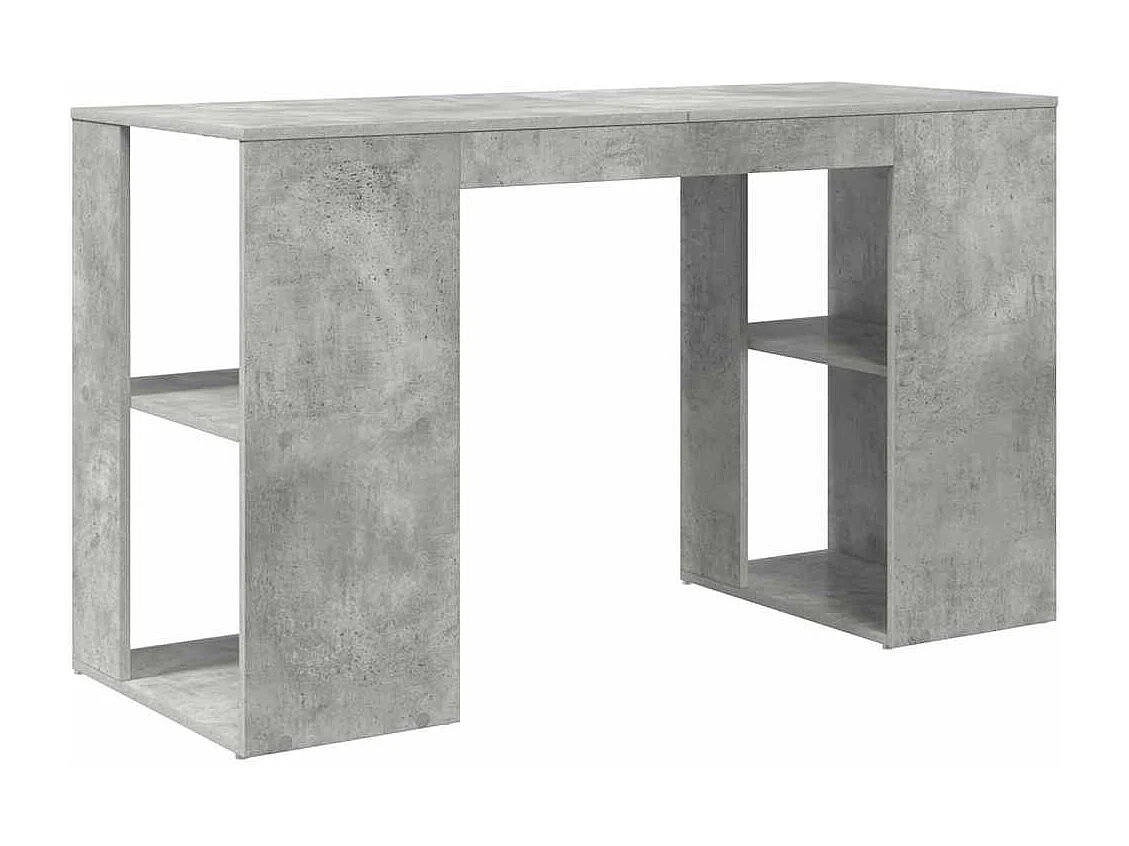 Bureau avec Rangement Gris béton 130 x 50,5 x 75 cm