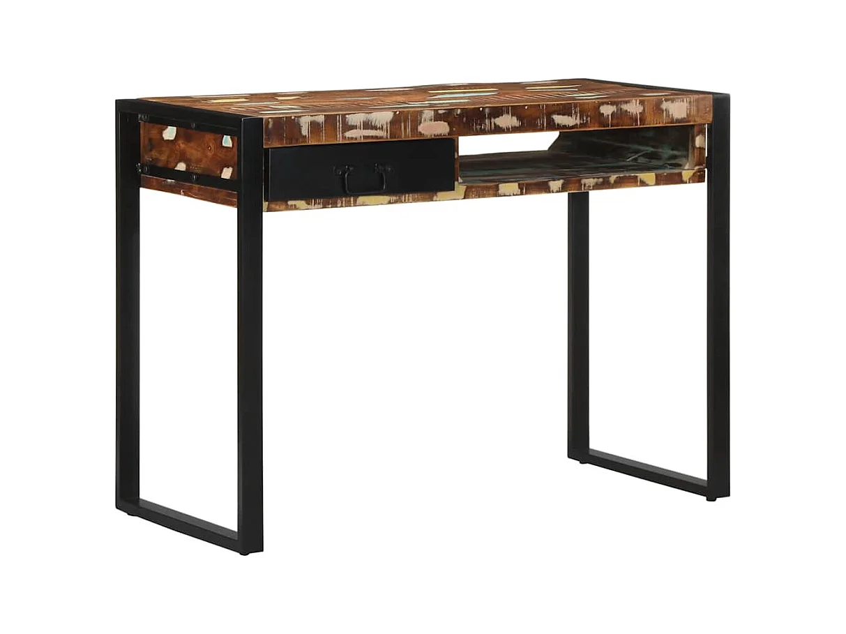 Bureau 100x50x75 cm massief gerecycled hout meerkleurig