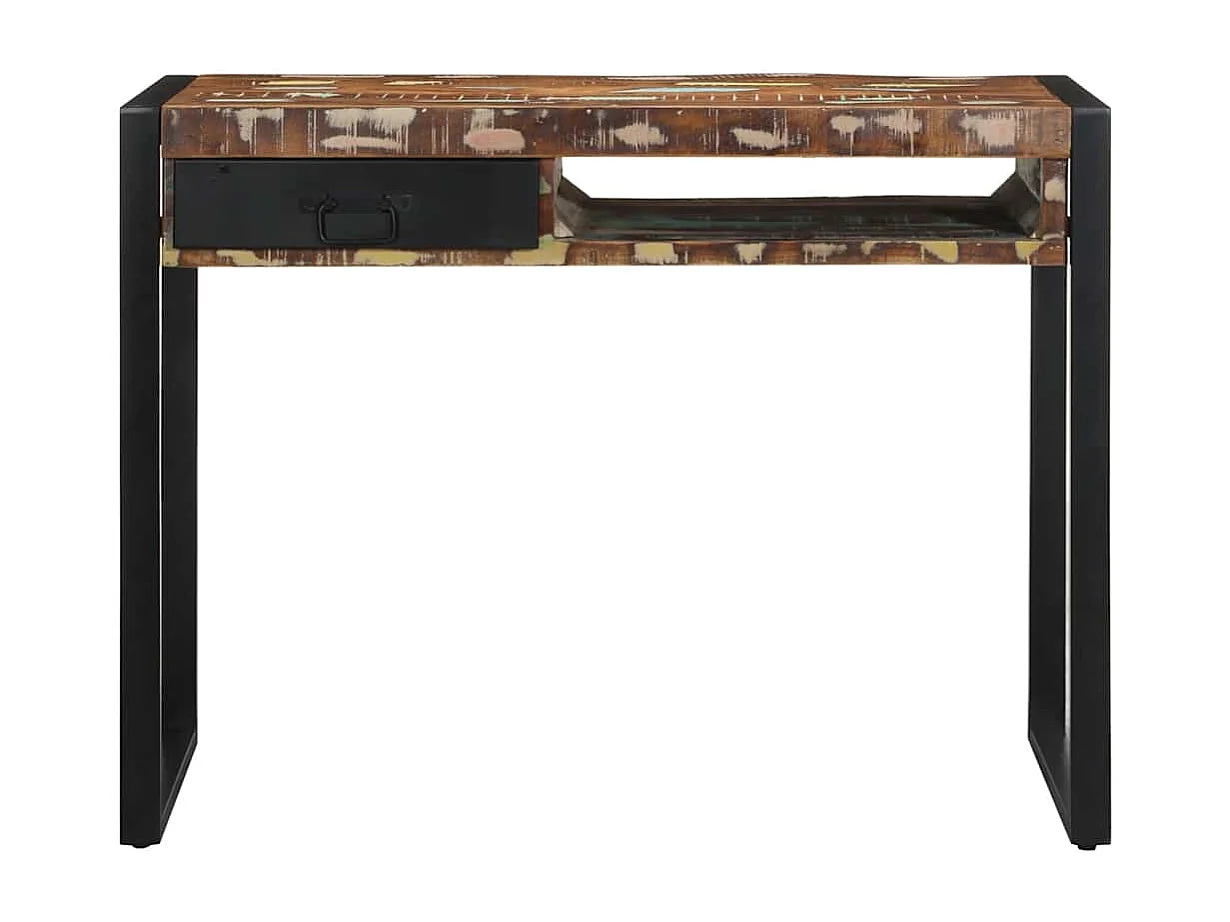 Bureau multicolore 100x50x75 cm bois massif de récupération