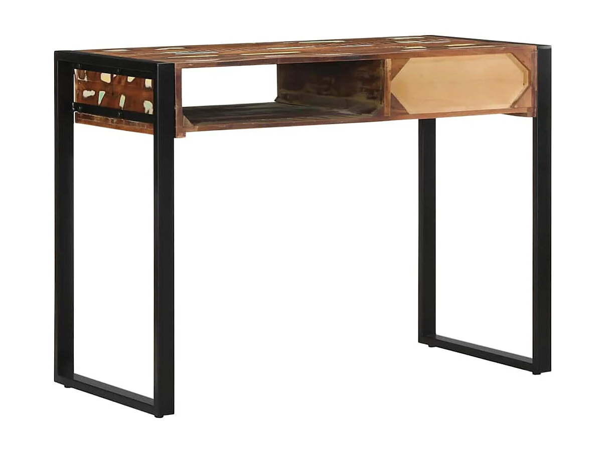 Bureau multicolore 100x50x75 cm bois massif de récupération