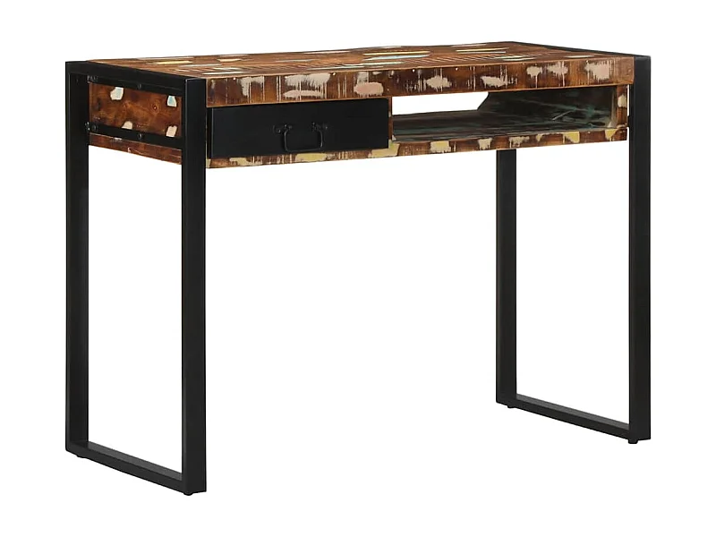 Bureau multicolore 100x50x75 cm bois massif de récupération