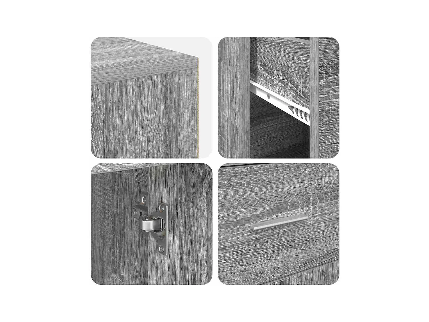 Bureau d'angle Sonoma gris 102 x 50 x 75 cm Bois d'ingénierie