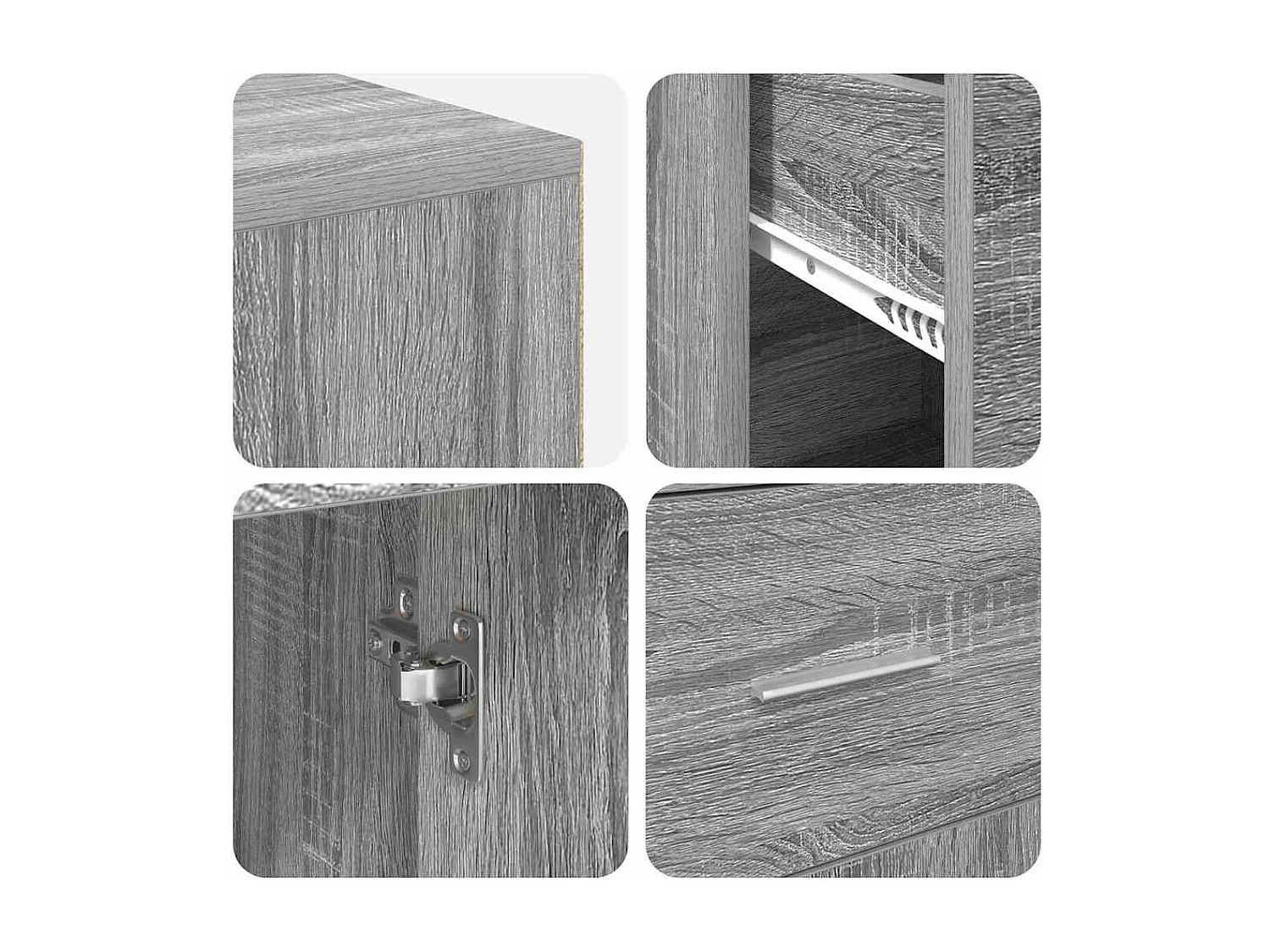 Bureau d'angle Sonoma gris 102 x 50 x 75 cm Bois d'ingénierie