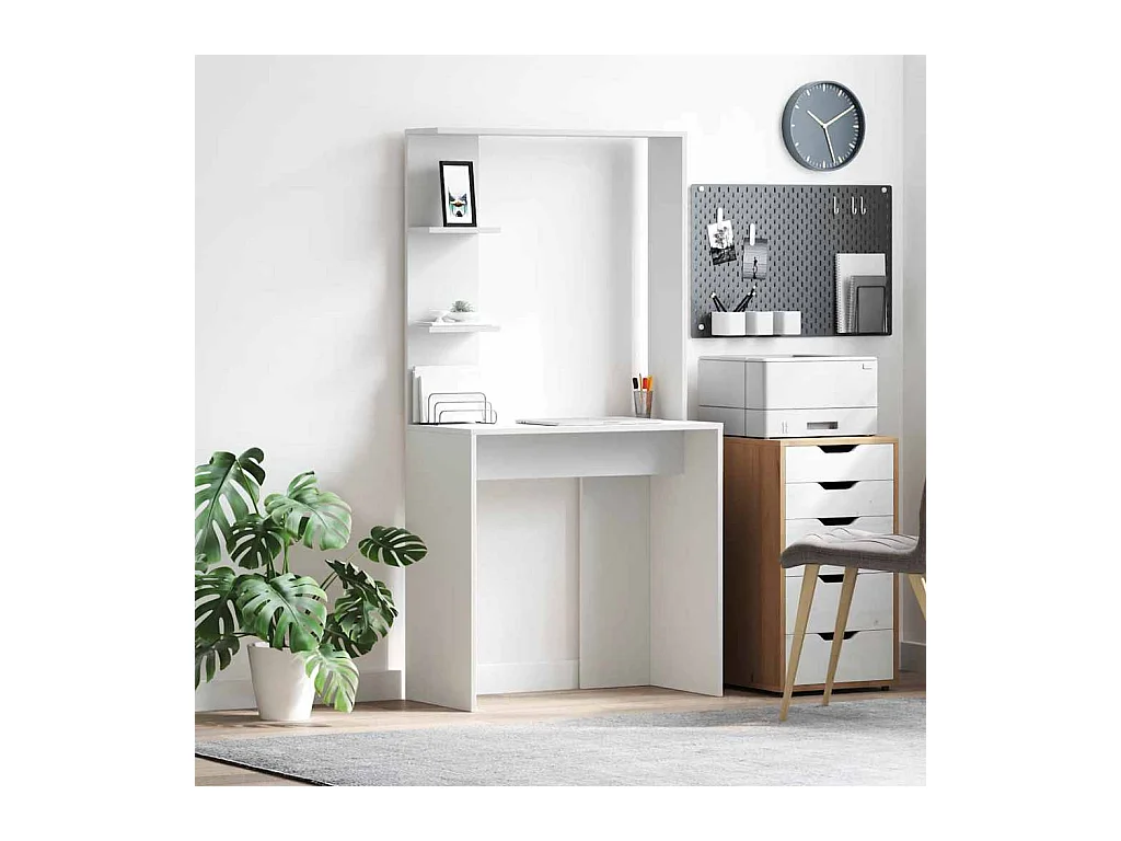 Bureau Blanc 78.5 x 37 x 154.5 cm Bois d'ingénierie