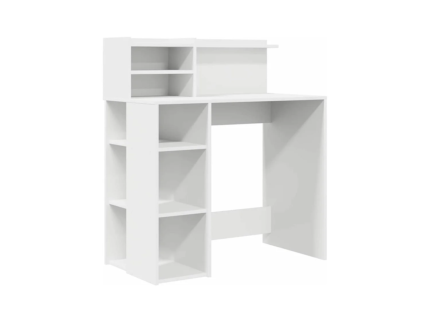 Bureau avec rangement avec étagère Blanc 90 x 48 x 101,5 cm