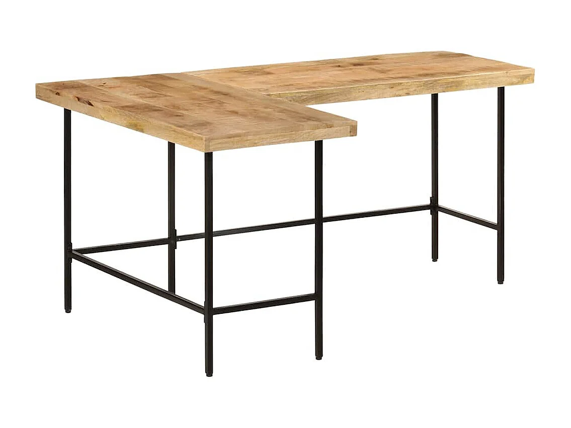 Bureau 165x110x77 cm massief mangohout en ijzer