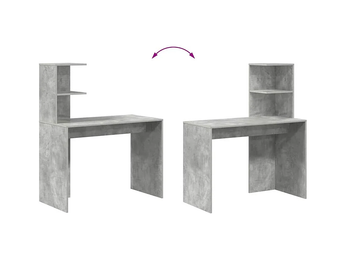Bureau Gris béton 102 x 50 x 124 cm Bois d'ingénierie