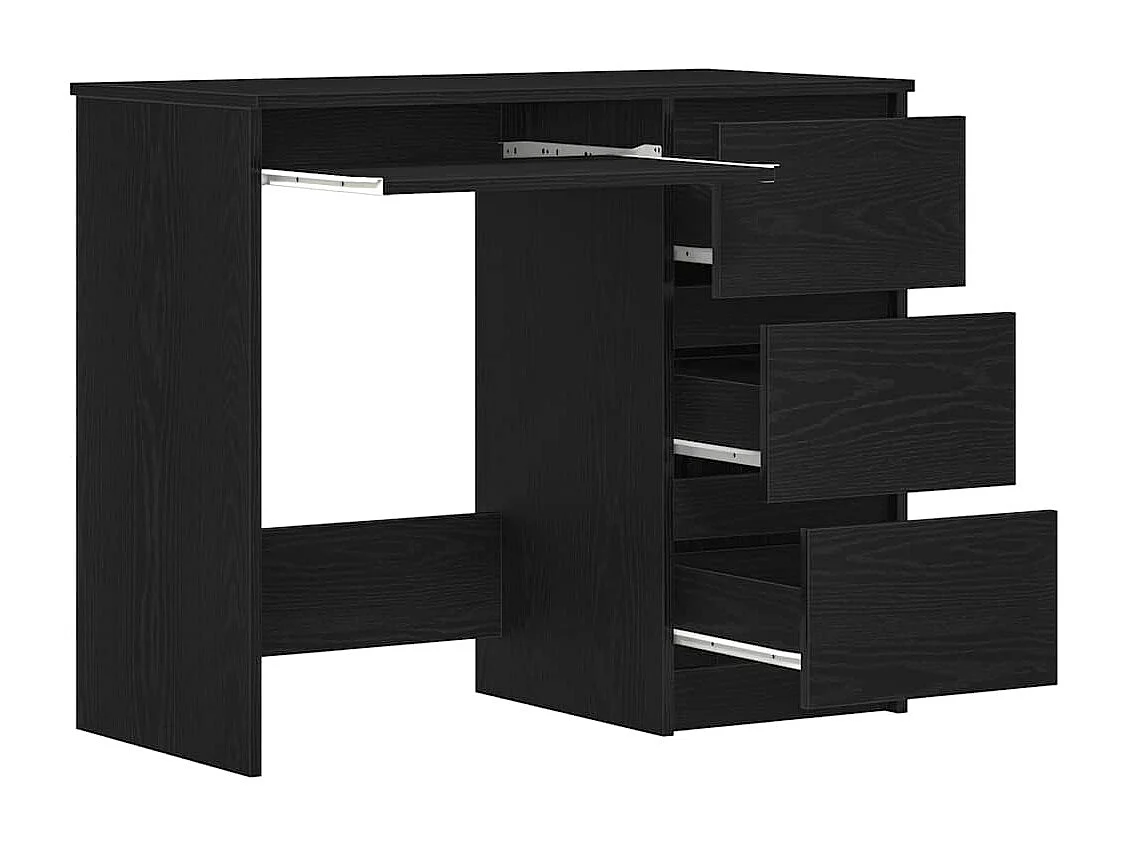 Bureau chêne noir 90x45x76 cm bois d'ingénierie