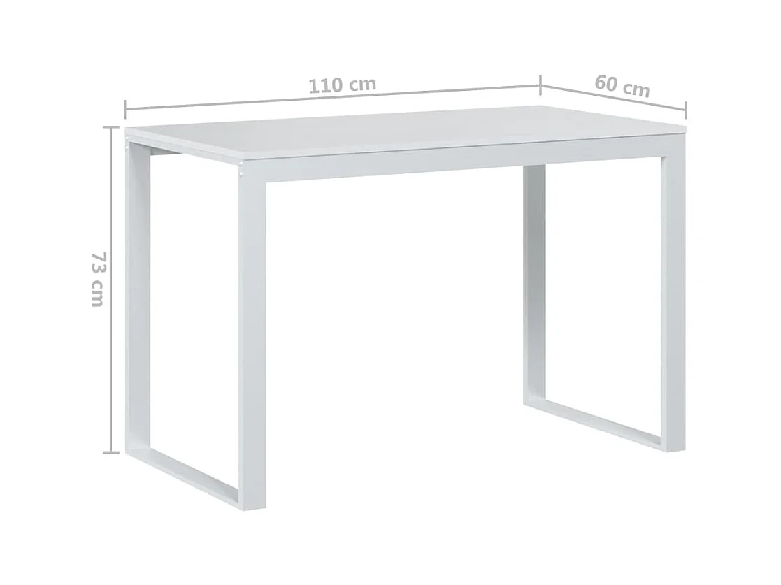 Bureau d'ordinateur Blanc 110x60x73 cm Aggloméré
