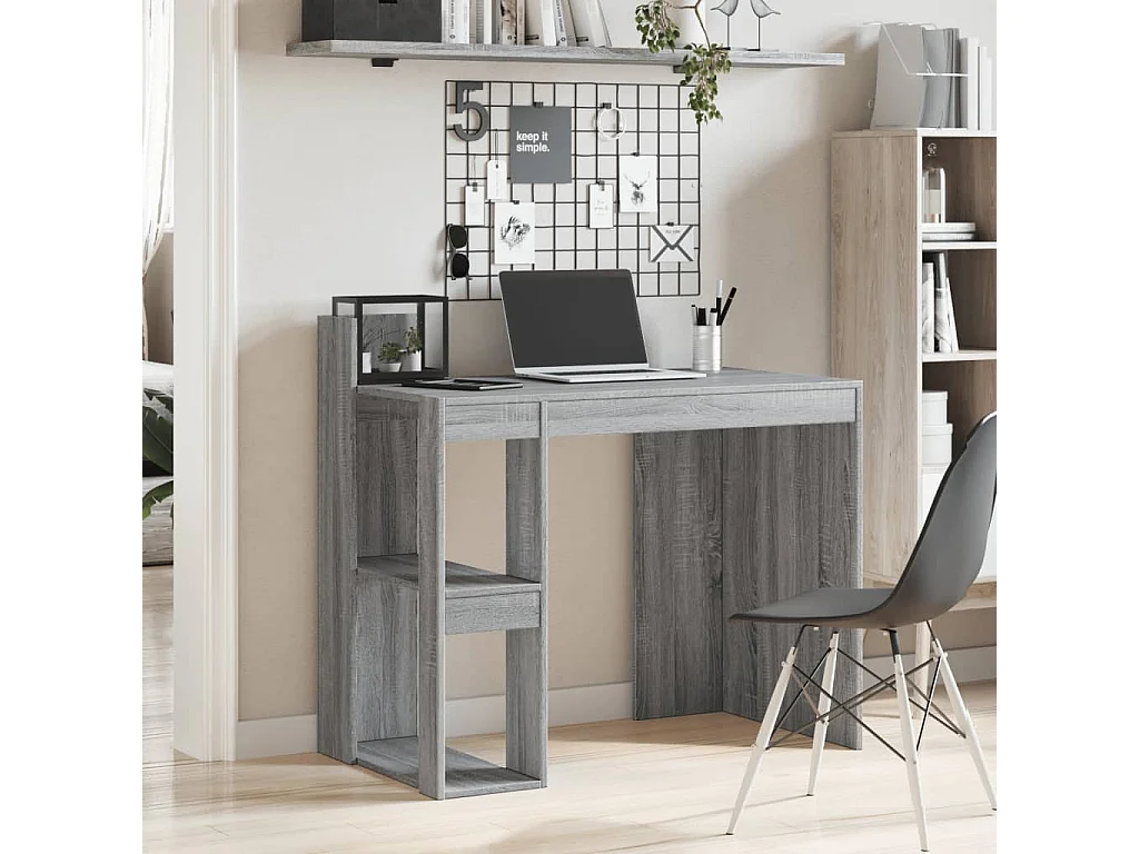 Bureau sonoma gris 103,5x56,5x94 cm bois d'ingénierie