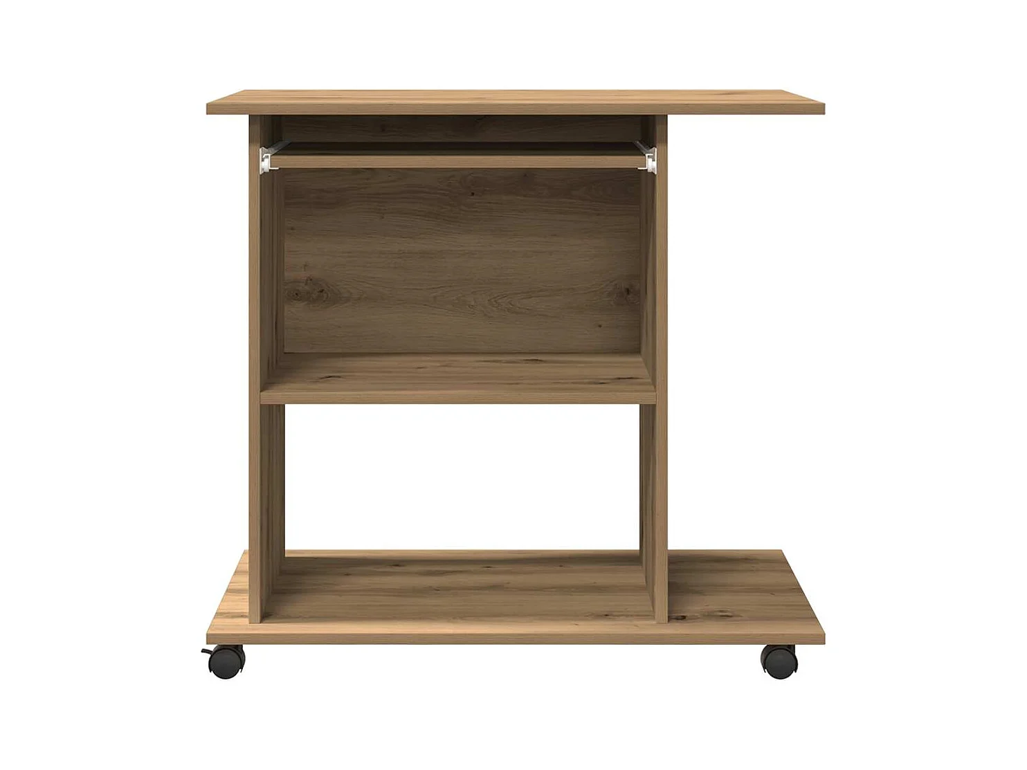 Bureau d'ordinateur chêne artisanal 80x50x75 cm bois ingénierie