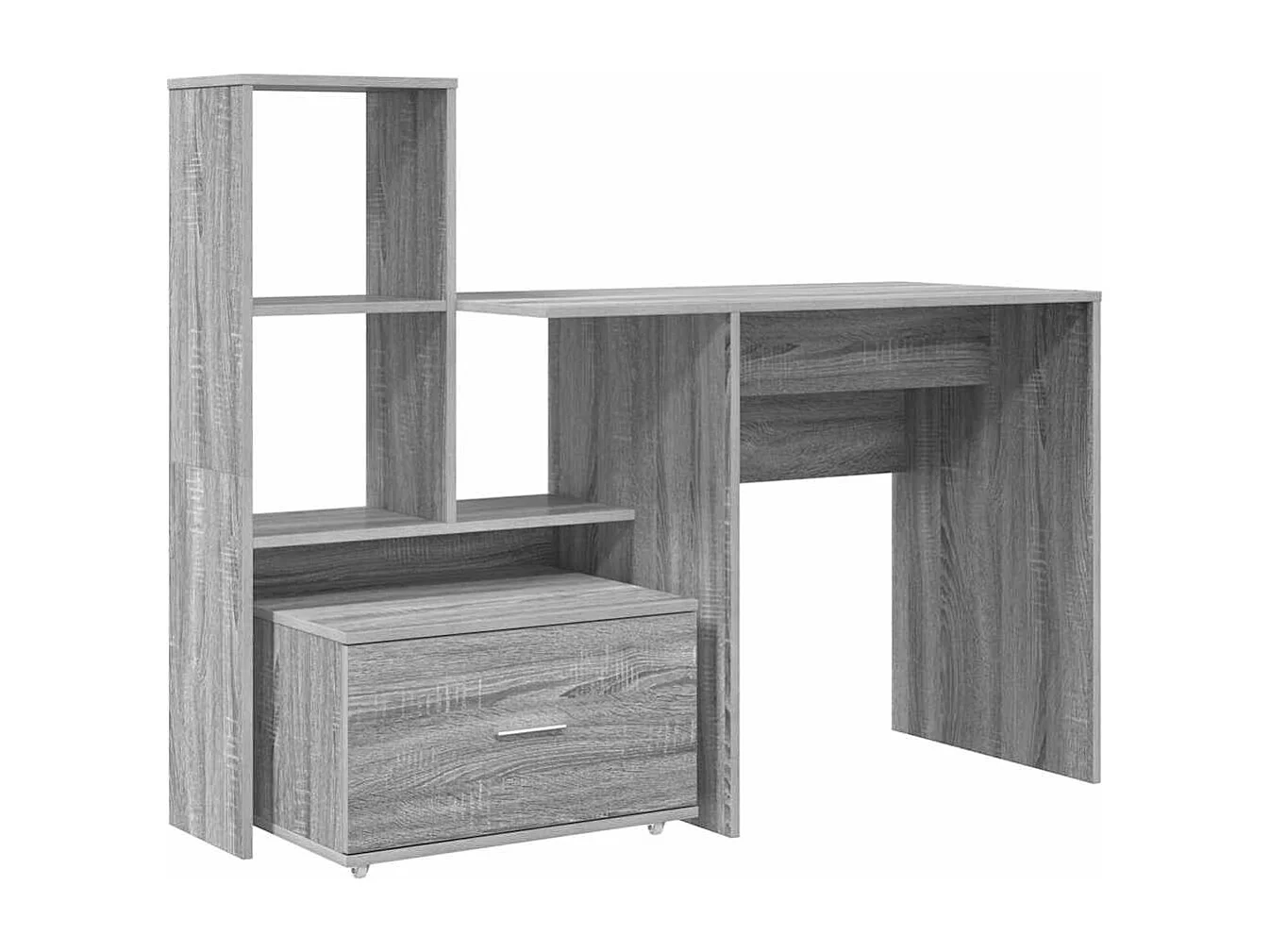 Bureau Sonoma gris 131,5 x 50 x 106,5 cm Bois d'ingénierie