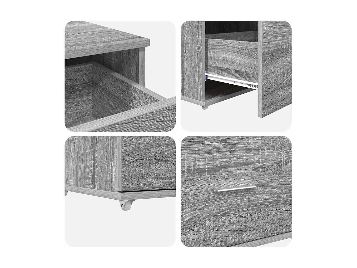 Bureau Sonoma gris 131,5 x 50 x 106,5 cm Bois d'ingénierie