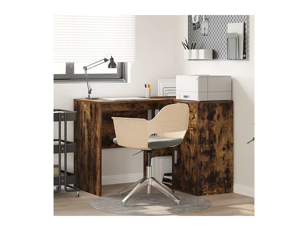 Bureau d'angle Chêne fumé 102 x 50 x 75 cm Bois d'ingénierie
