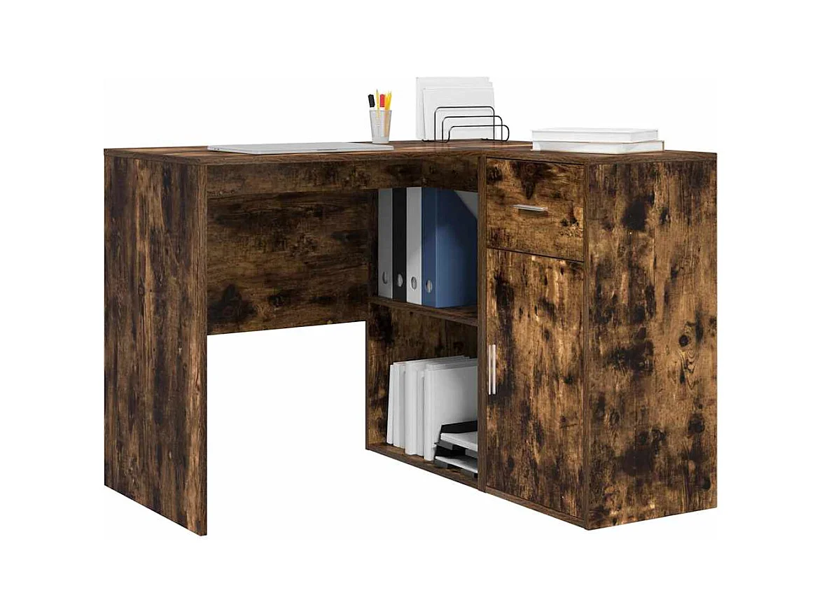 Bureau d'angle Chêne fumé 102 x 50 x 75 cm Bois d'ingénierie
