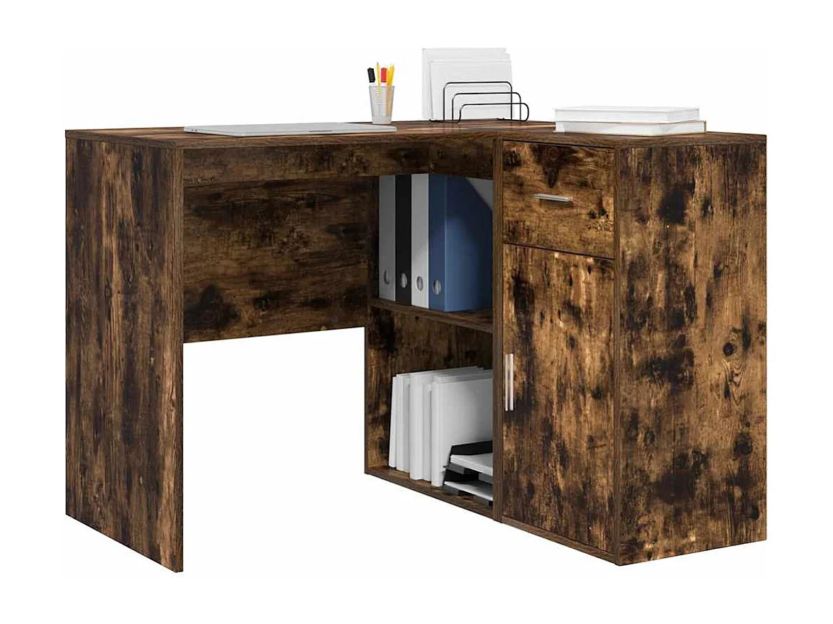 Bureau d'angle Chêne fumé 102 x 50 x 75 cm Bois d'ingénierie