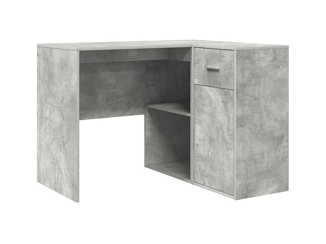 Bureau d'angle Gris béton 102 x 50 x 75 cm Bois d'ingénierie