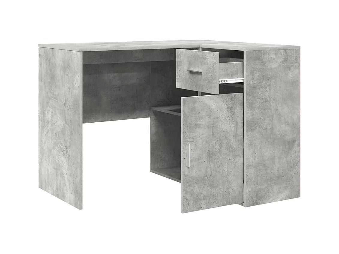 Bureau d'angle Gris béton 102 x 50 x 75 cm Bois d'ingénierie