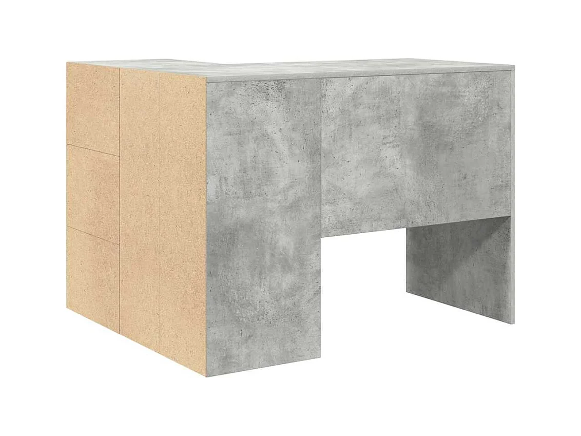 Bureau d'angle Gris béton 102 x 50 x 75 cm Bois d'ingénierie