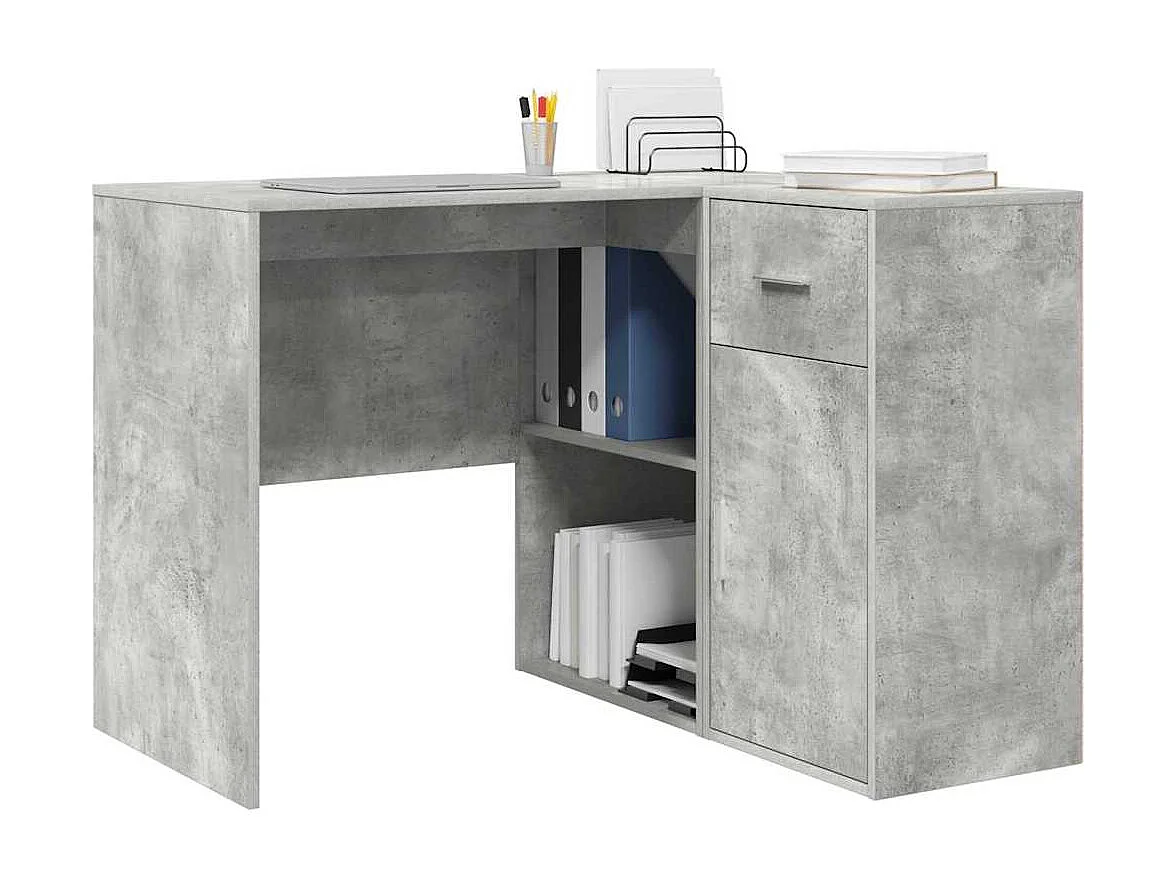 Bureau d'angle Gris béton 102 x 50 x 75 cm Bois d'ingénierie