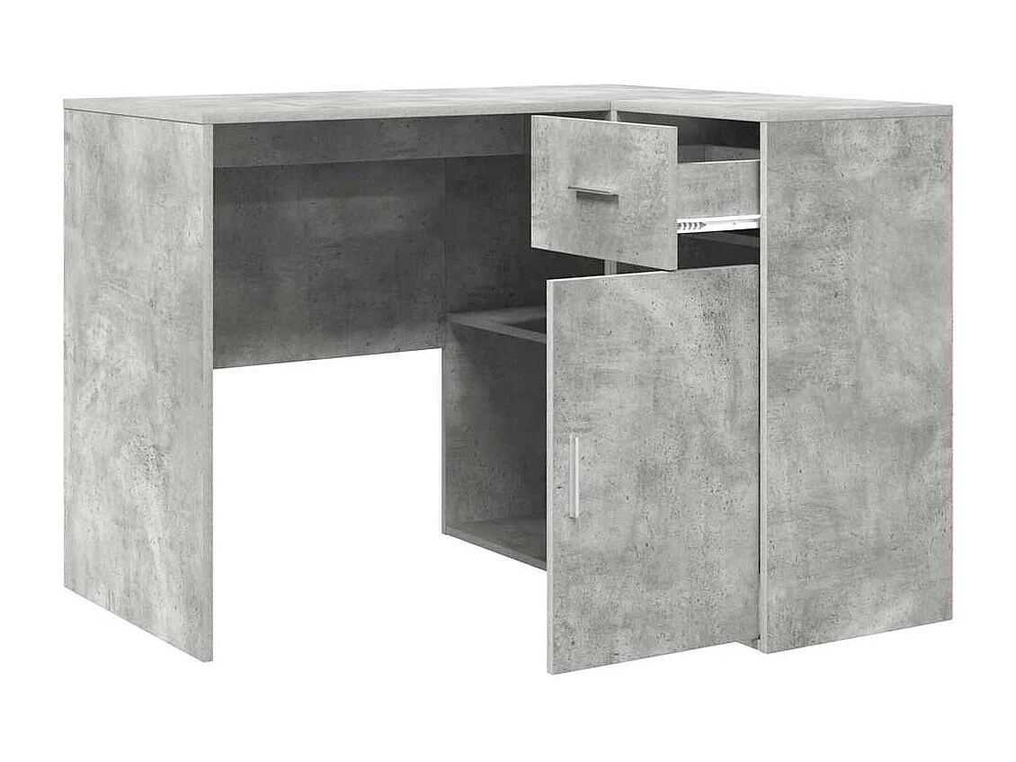 Bureau d'angle Gris béton 102 x 50 x 75 cm Bois d'ingénierie