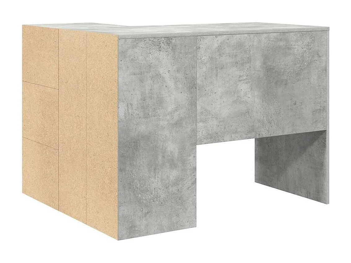 Bureau d'angle Gris béton 102 x 50 x 75 cm Bois d'ingénierie