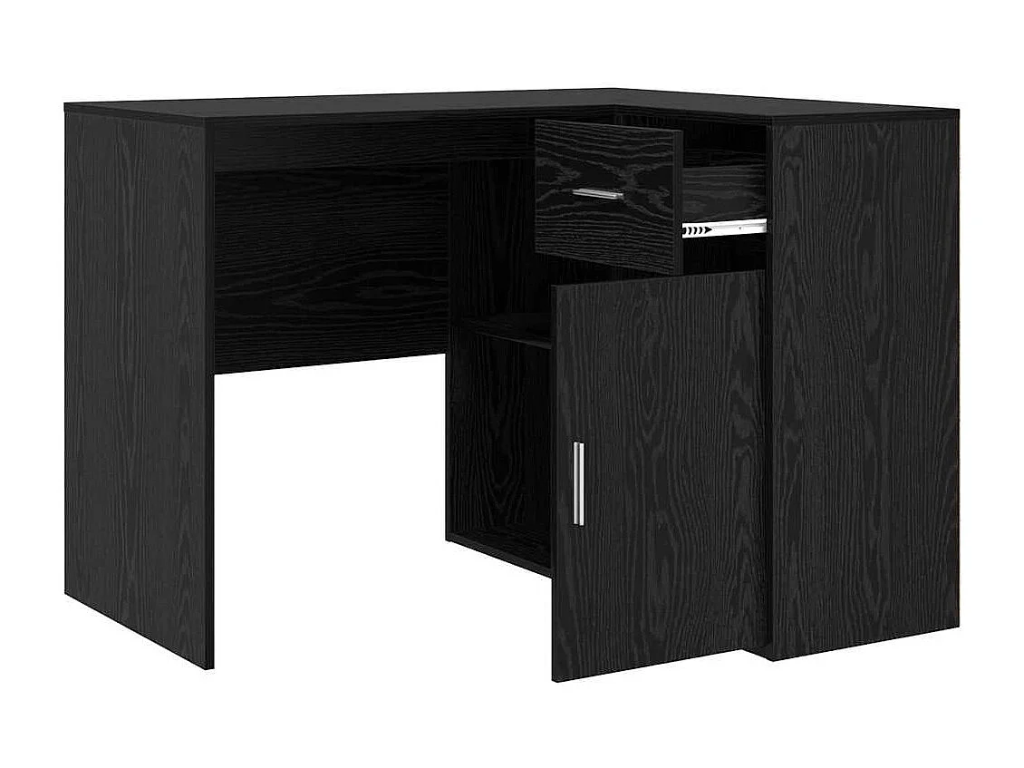 Bureau d'angle Chêne noir 102 x 50 x 75 cm Bois d'ingénierie