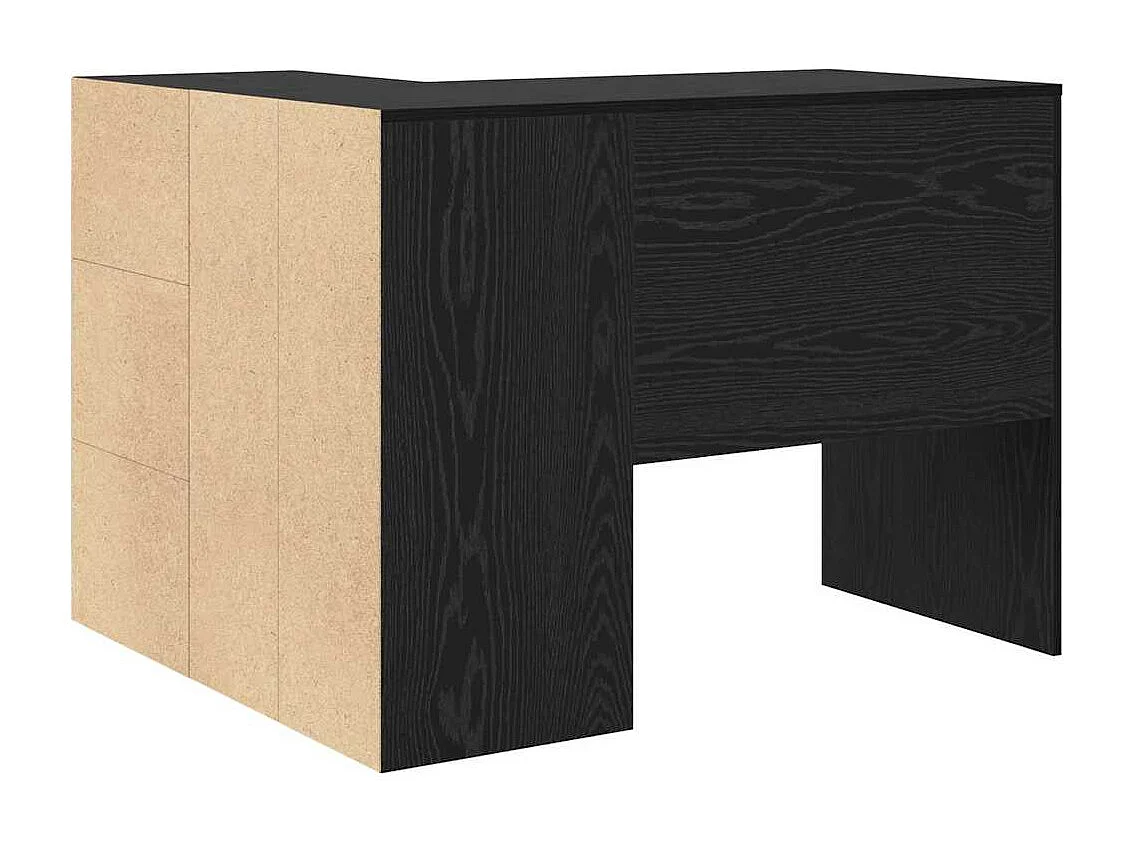 Bureau d'angle Chêne noir 102 x 50 x 75 cm Bois d'ingénierie