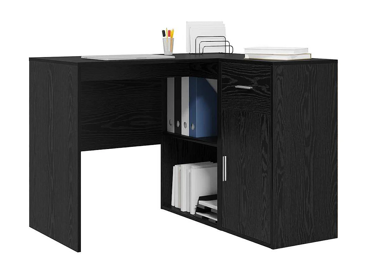 Bureau d'angle Chêne noir 102 x 50 x 75 cm Bois d'ingénierie