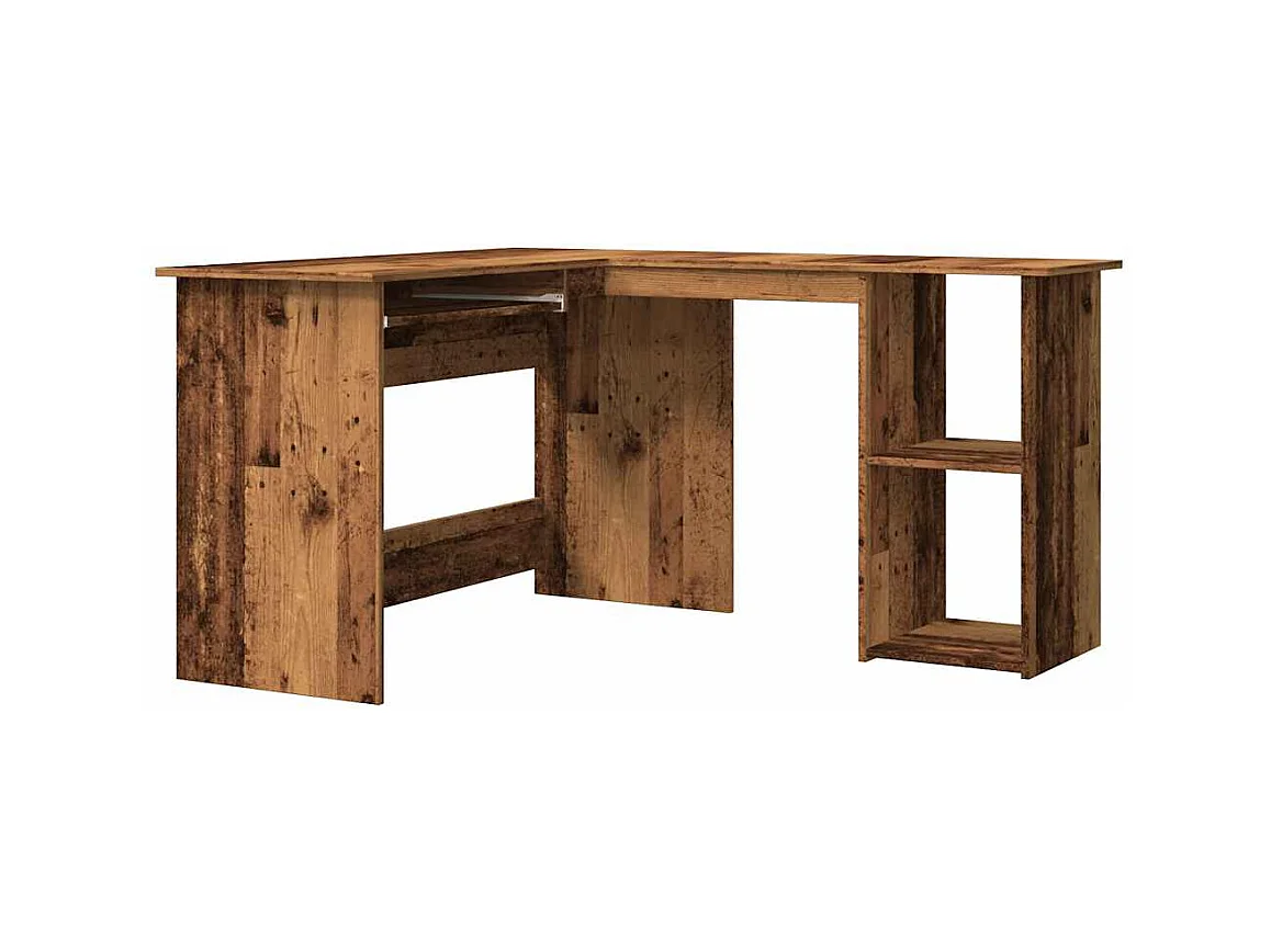 Bureau d'angle vieux bois 120x140x75 cm bois d'ingénierie