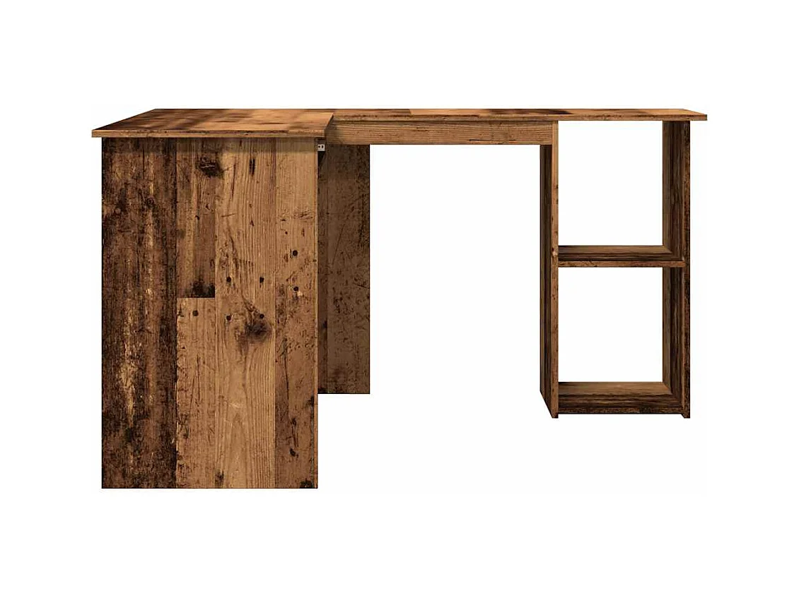 Bureau d'angle vieux bois 120x140x75 cm bois d'ingénierie