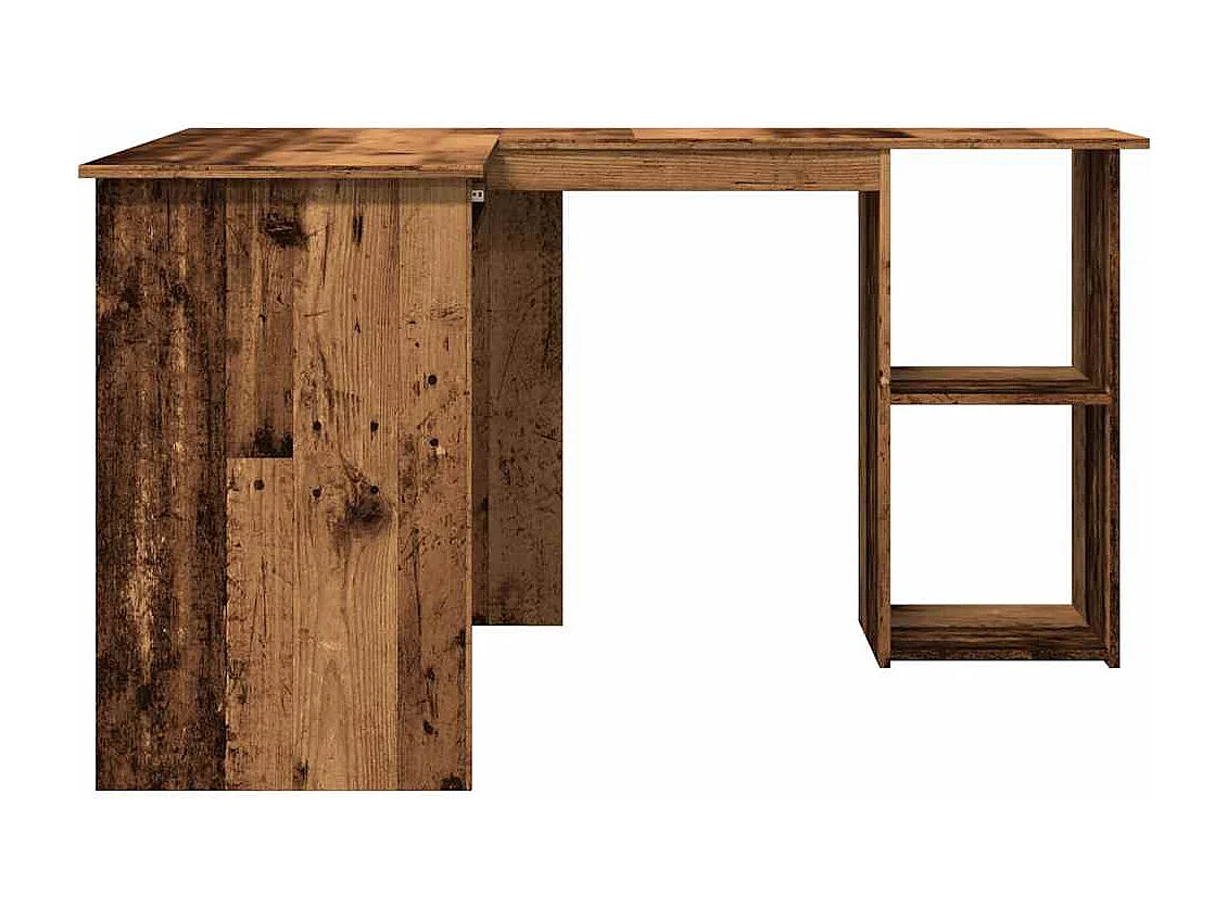 Bureau d'angle vieux bois 120x140x75 cm bois d'ingénierie