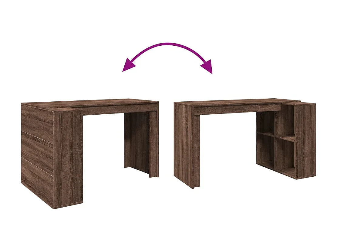 Bureau chêne marron 123,5x73,5x75 cm bois d'ingénierie