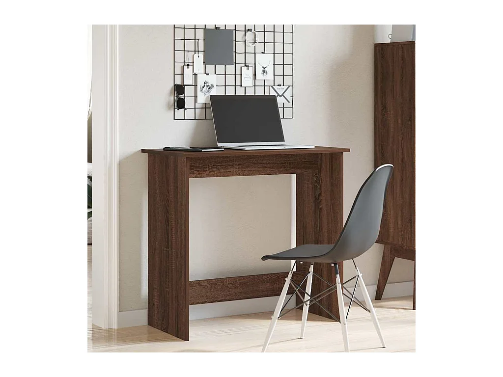 Bureau chêne marron 80x40x75 cm bois d'ingénierie