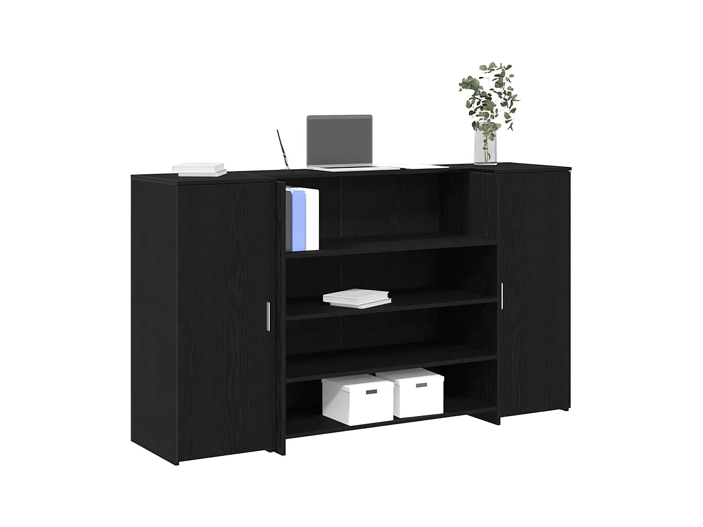Mostrador de recepción roble negro 180x50x103,5 cm