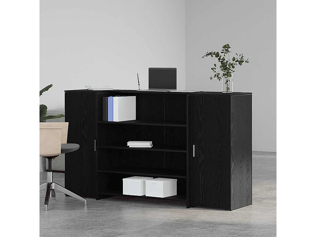 Mostrador de recepción roble negro 180x50x103,5 cm