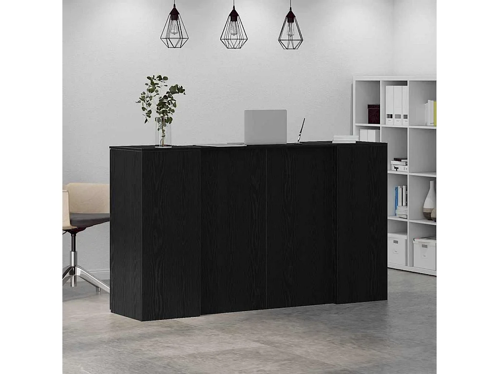 Mostrador de recepción roble negro 180x50x103,5 cm