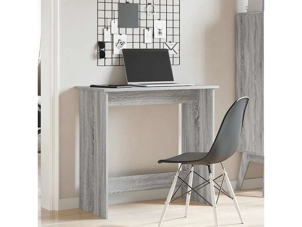 Bureau sonoma gris 80x40x75 cm bois d'ingénierie