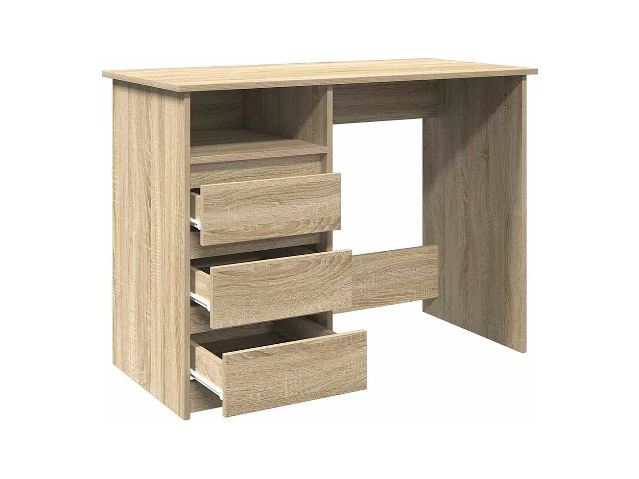 Bureau chêne sonoma 102x50x75 cm bois d'ingénierie