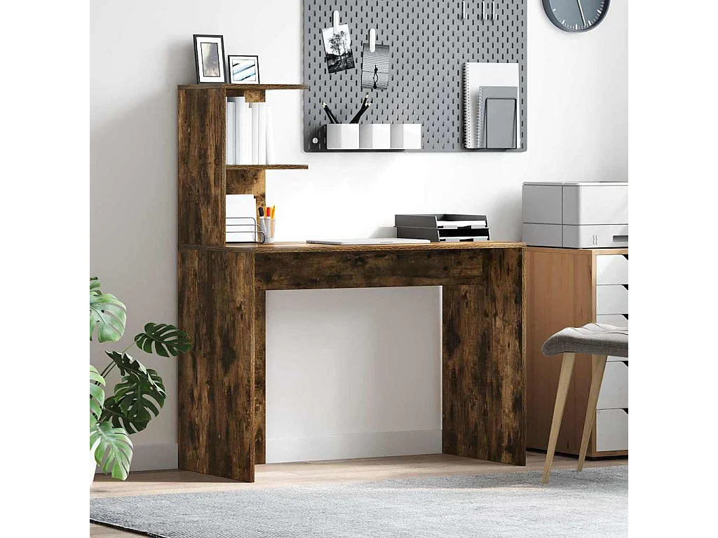 Bureau Chêne fumé 102 x 50 x 124 cm Bois d'ingénierie