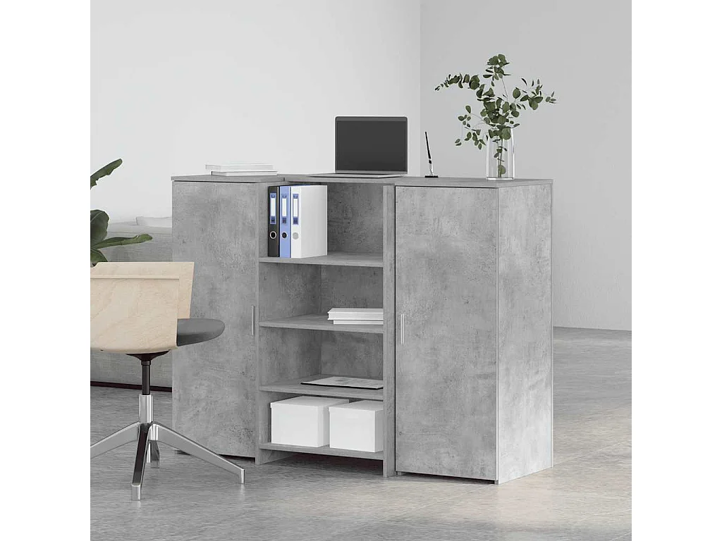 Mostrador de recepción gris hormigón 135x50x103,5 cm