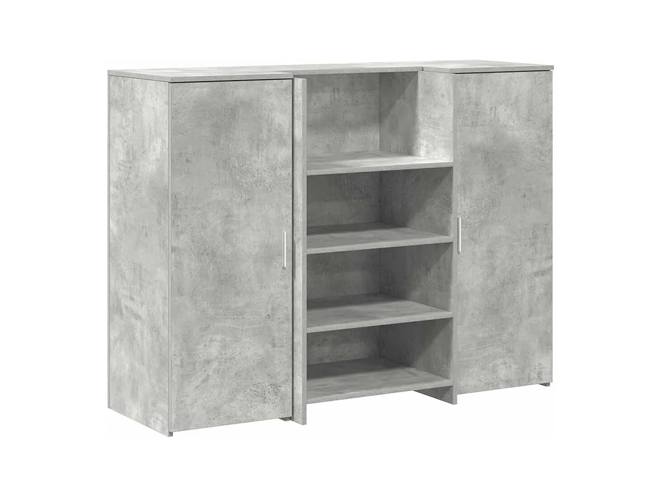 Bureau de réception gris béton 135x50x103,5cm bois d'ingénierie