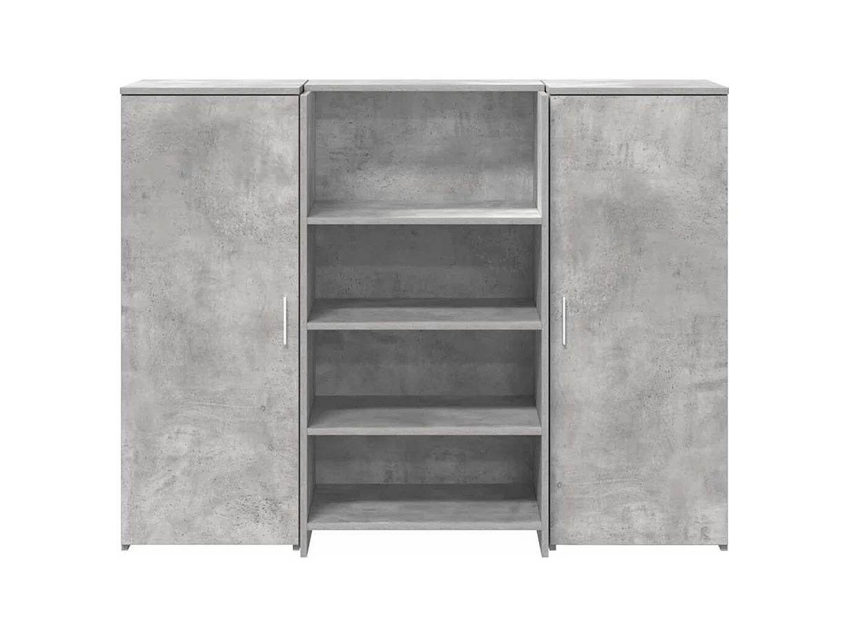 Bureau de réception gris béton 135x50x103,5cm bois d'ingénierie
