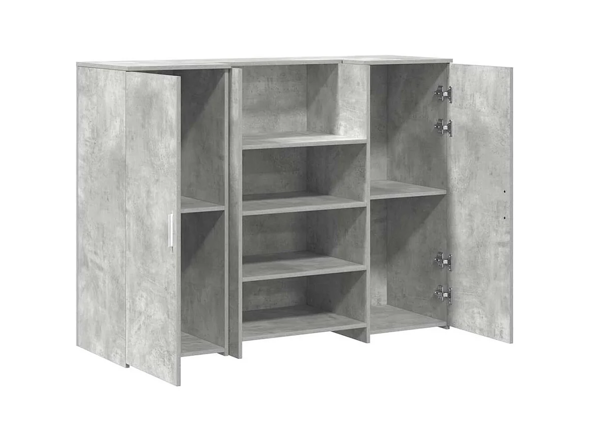 Bureau de réception gris béton 135x50x103,5cm bois d'ingénierie