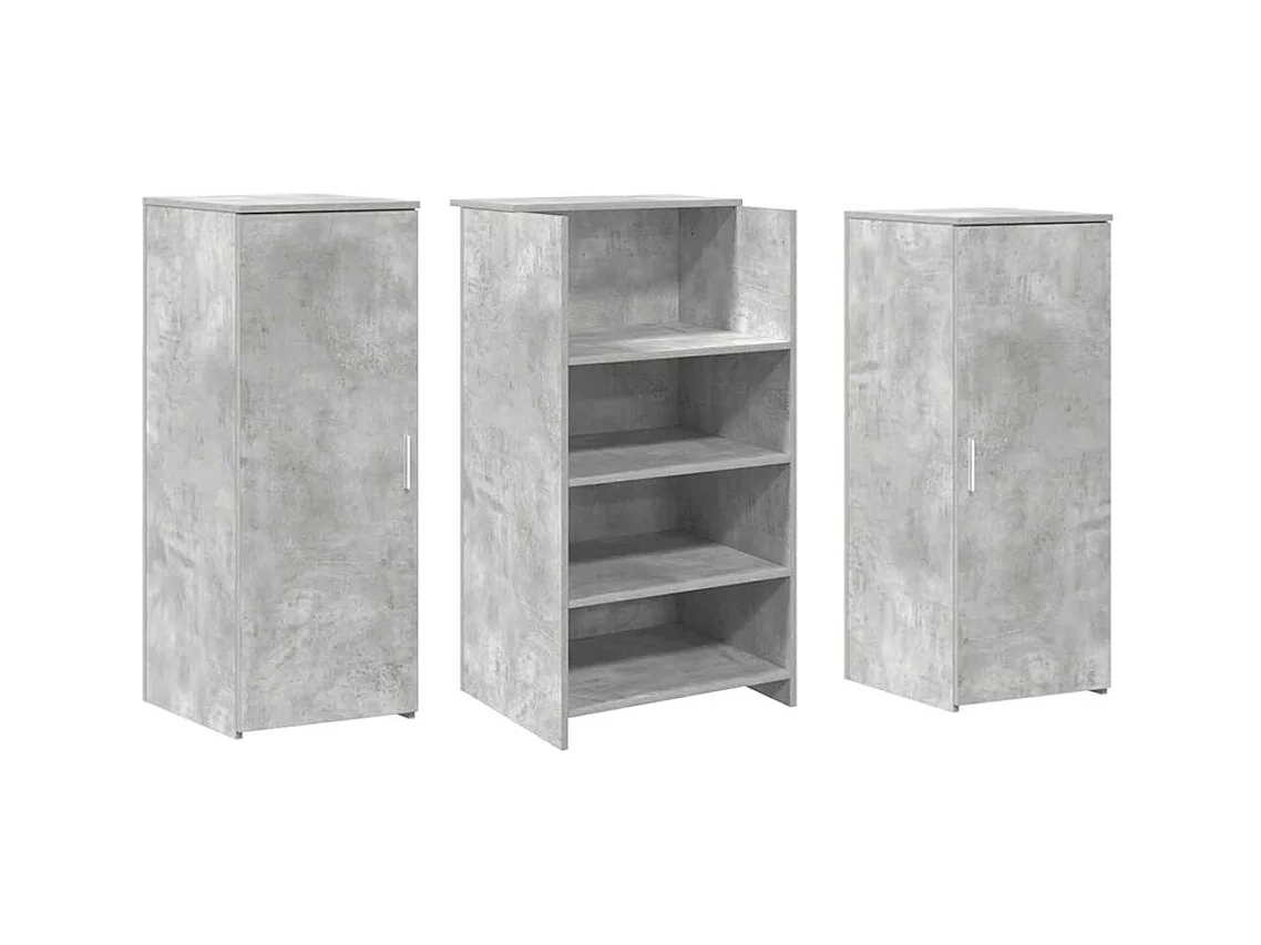 Bureau de réception gris béton 135x50x103,5cm bois d'ingénierie