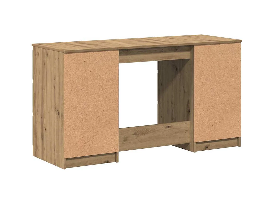 Bureau chêne artisanal 140x50x77 cm bois d'ingénierie